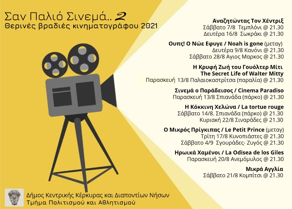 «Σαν παλιό σινεμά 2»: Το πρόγραμμα υπαίθριων προβολών στην Κέρκυρα
