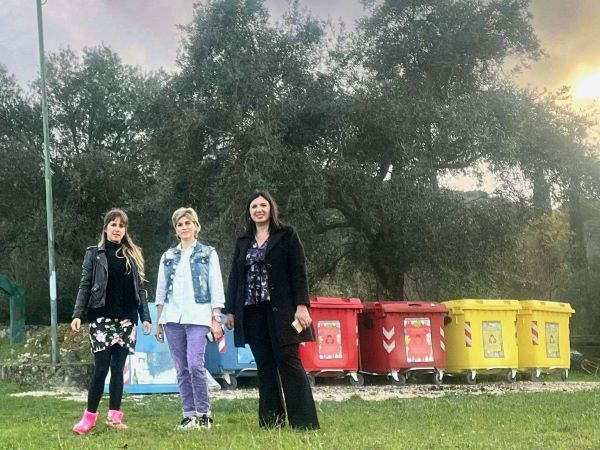 Municipal Councillors Maria Dri and Angela Rigga visit North Corfu Recycling Spots
