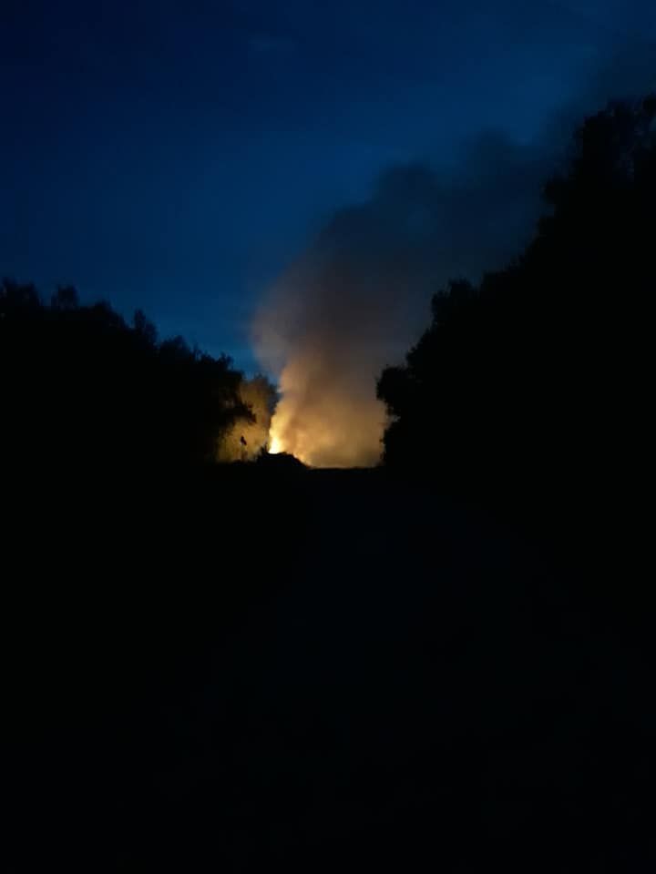 Rubbish pile fire in Kavos