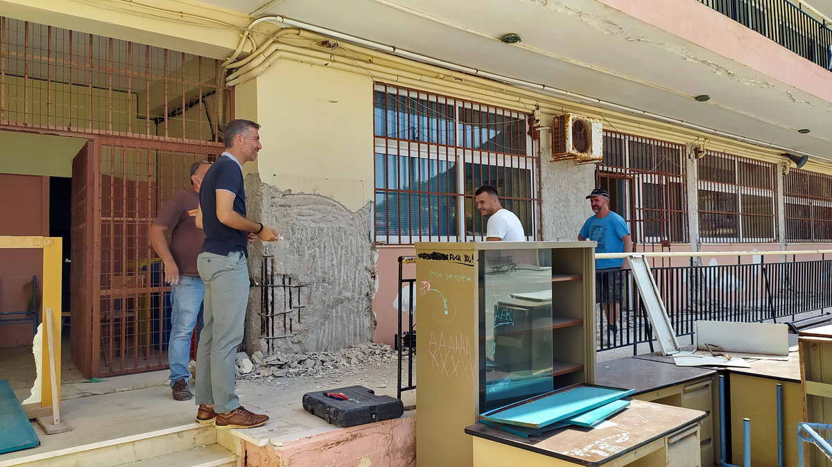 Άρχισαν οι εργασίες επισκευής στο Γυμνάσιο Βασιλικής στη Λευκάδα