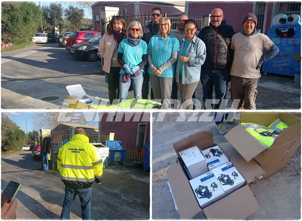 Liapades Recycling Centre donates equipment to firefighters