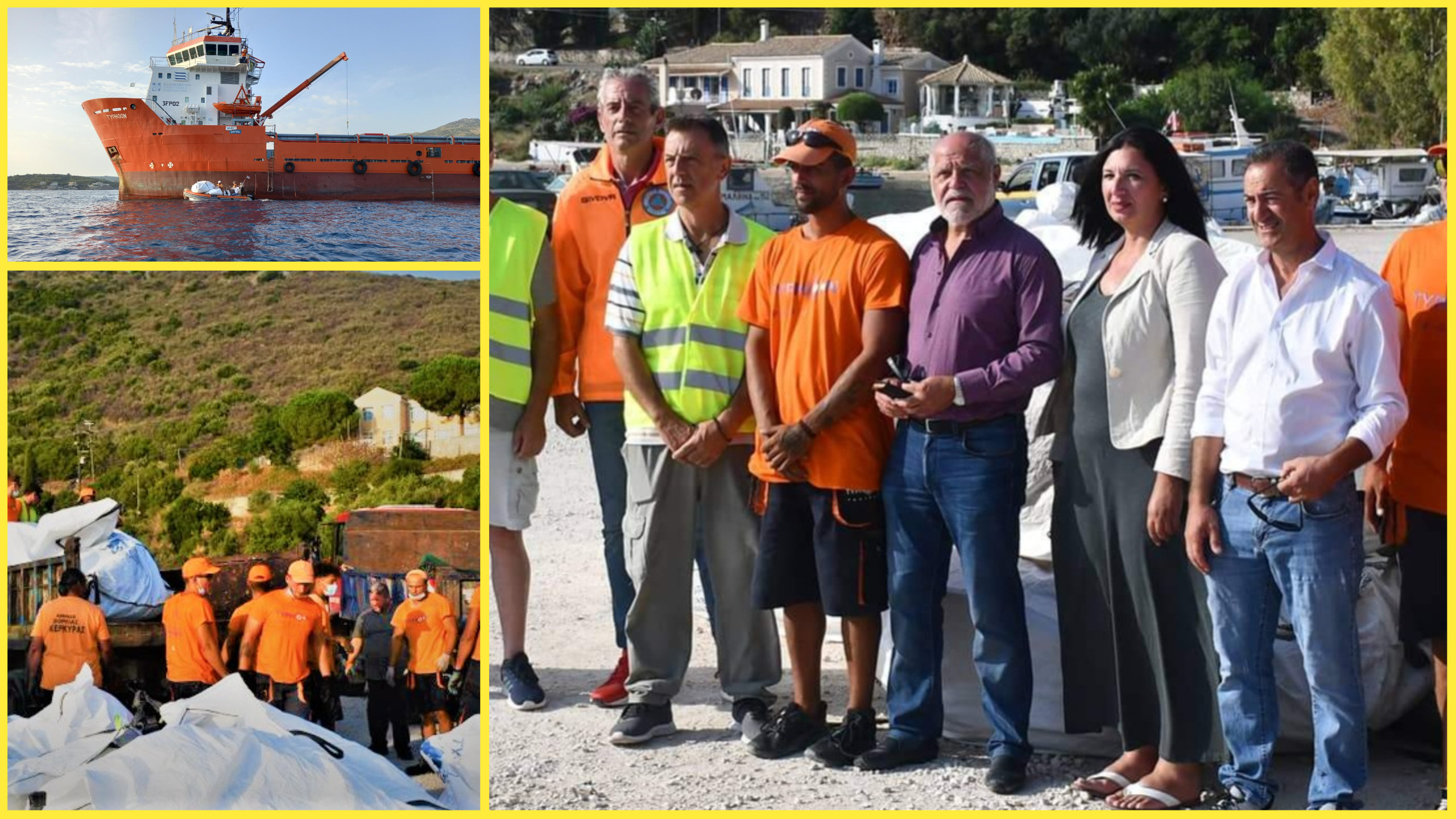 North Corfu Mayor and ΄Typhoon΄ collect 8 tons of waste from Corfu coastline