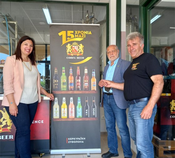 North Corfu Mayor and Deputy Mayor meet with Corfu Beer managing director