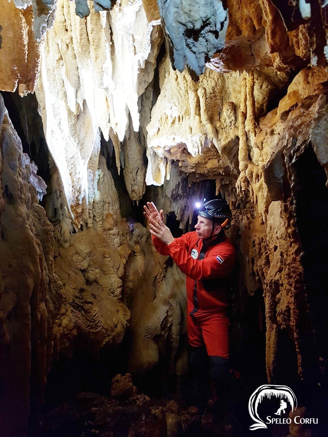 Dutch speleologist and caver René van Vliet explores unknown Corfu cave