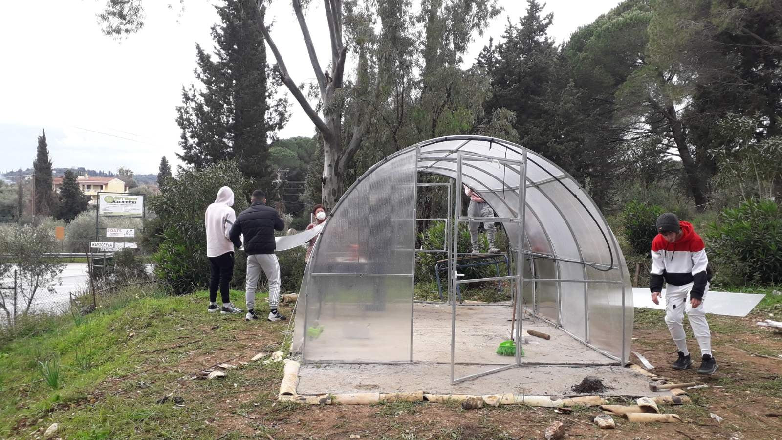 Kato Korakiana Vocational High School pupils build their own greenhouse