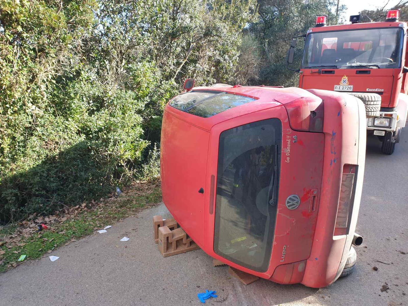 Εκτροπή οχήματος στα Βασιλικά