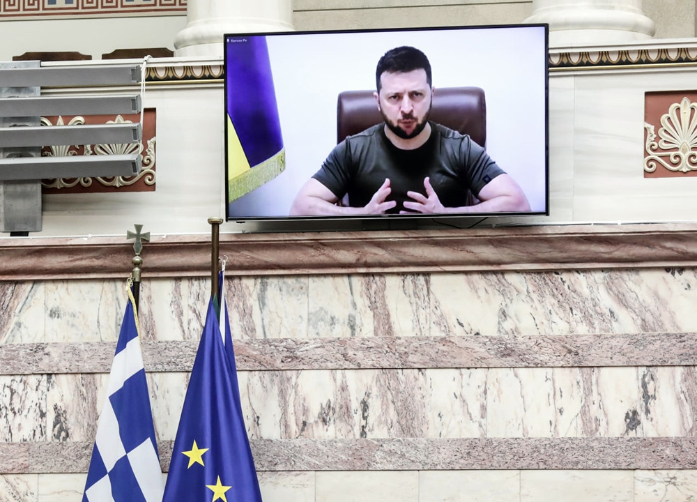 Ζελένσκι στη Βουλή: Λέμε «Ελευθερία ή θάνατος» όπως έλεγαν οι Έλληνες